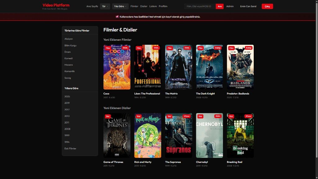 Video Platform - Ön yüz izleme sayfası