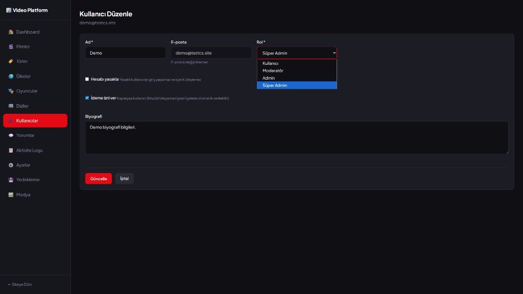 Video Platform - Aktivite logu